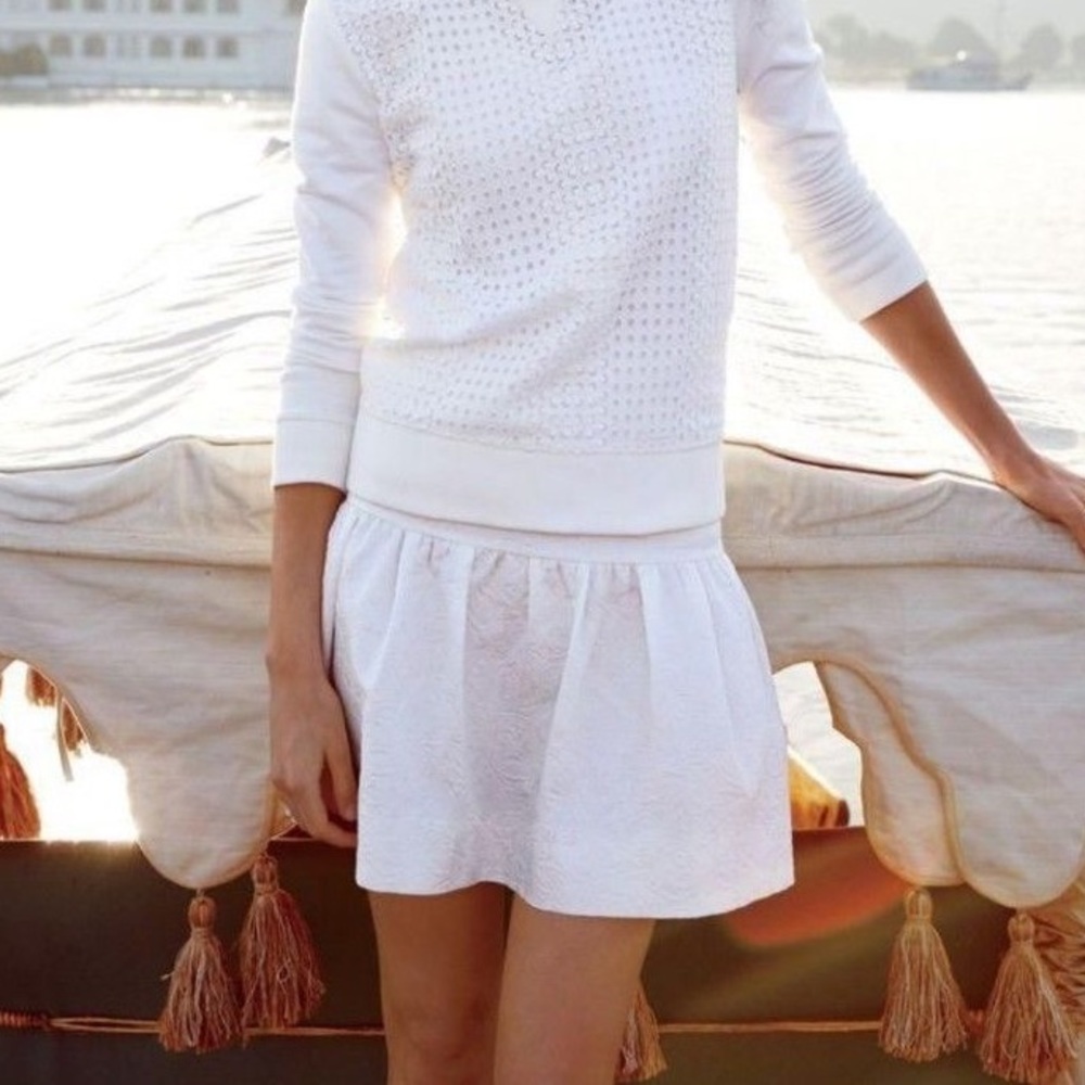 J. Crew ivory fit and flare matelasse skirt mini - Picture 2 of 4